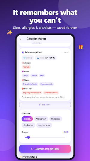Occa: AI Birthday Gift Ideas Screenshot 3
