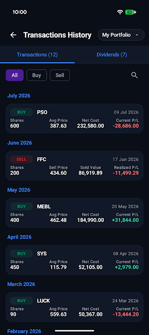 PSX Portfolio Manager Screenshot 3
