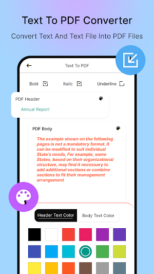 Text Note To PDF Converter Screenshot 0