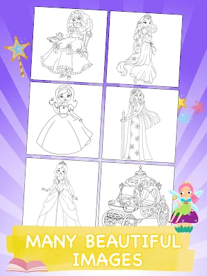 Animated Glitter Coloring Book - Princess Screenshot 3