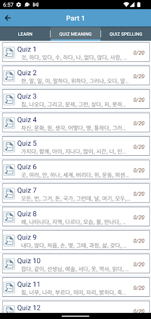 6000 Most Common Korean Words Screenshot 2