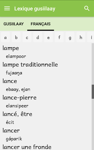 Lexique gusiilaay Screenshot 3