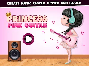 Princess Pink Guitar For Girls - Guitar Simulator Screenshot 0