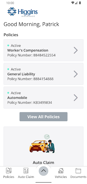 Higgins Insurance Online Screenshot 1