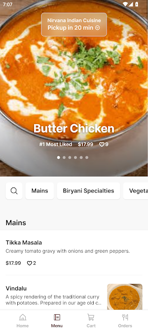 Nirvana Indian Cuisine (MD) Screenshot 1