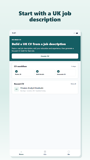 UK Grad CV Builder Screenshot 0