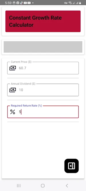 Const Growth Rate Calculator Screenshot 0