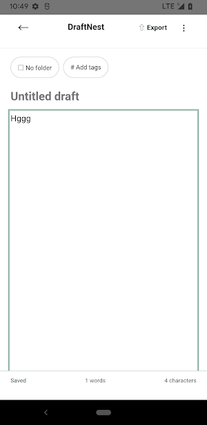 DraftNest Writing Notes Screenshot 2
