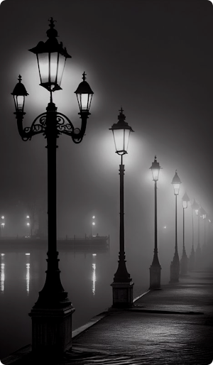 Street Lamp in Fog Wallpaper Screenshot 3