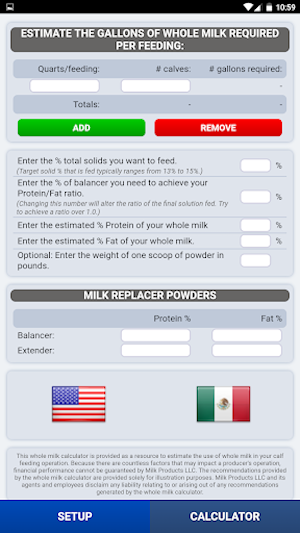 Purina Milk Calculator Screenshot 1