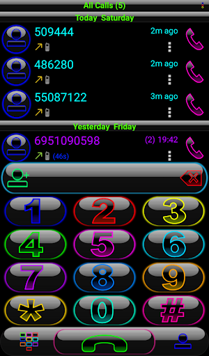 Theme Glow Colors Rocketdial Screenshot 0