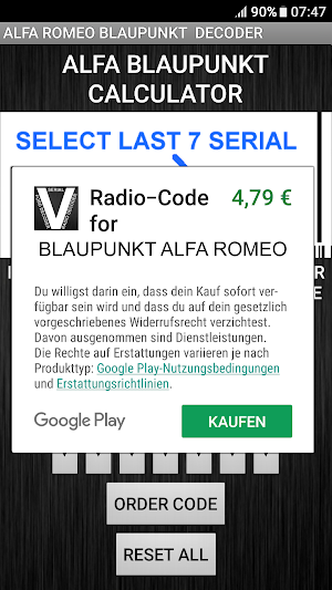 Blaupunkt Alfa Radio Code Decoder Screenshot 3