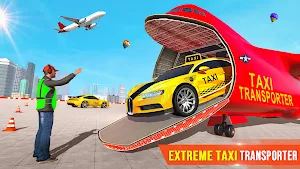 Airplane Pilot Taxi Car Transporter: Taxi Car Game Screenshot 1