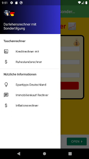 Darlehensrechner Sondertilgung Screenshot 2