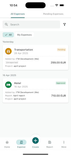 ITM - Expense Tracker Screenshot 2