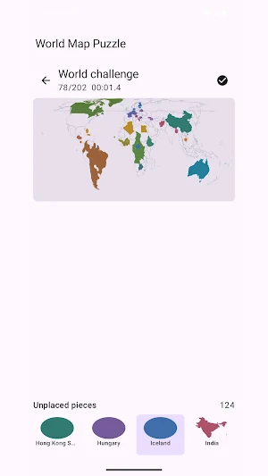 World Map Puzzle Screenshot 2