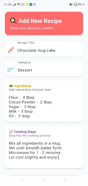 Green Food Diary Screenshot 2