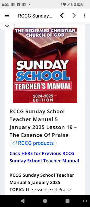 RCCG Sunday School Manual 2025 Screenshot 1