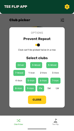 Tee Flip – Golf Club Picker Screenshot 2