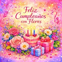 Feliz Cumpleaños Con Flores