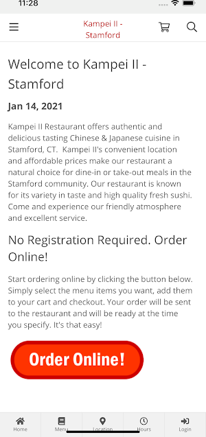 Kampei II - Stamford Online Ordering Screenshot 0