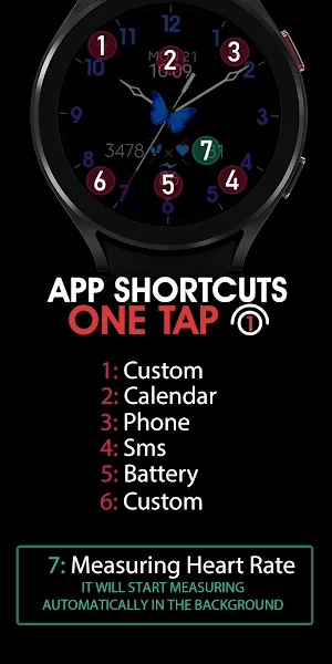 Blue Butterfly Watch Face Screenshot 3