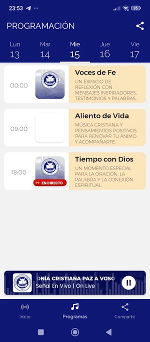 Sintonía Crist. Paz a Vosotros Screenshot 2