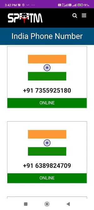 Receive SMS Online - India Screenshot 1