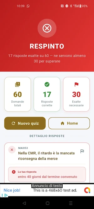 Quiz Gestore Trasporti Screenshot 2