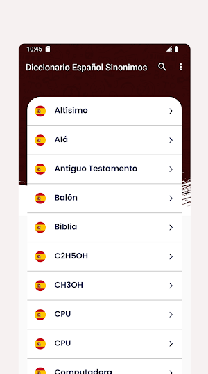 Diccionario Español Sinonimos Screenshot 1