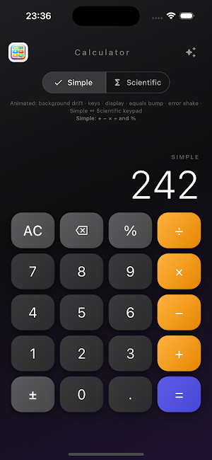 Calculator Screenshot 1