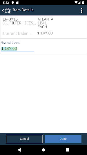 IBM Maximo Cycle Counts Screenshot 1
