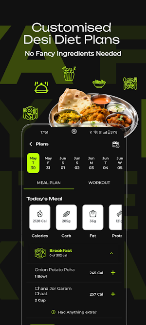 Fitekya | Desi Diet & Workout Screenshot 3