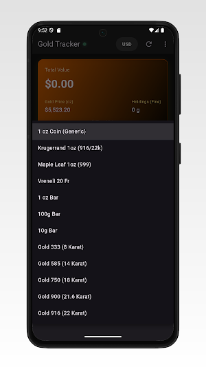 Gold Tracker - Live Gold Price Screenshot 1