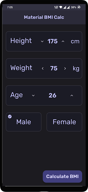 BMI Calculator Screenshot 1
