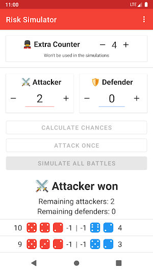 Risk Battle Simulator - Risk Calculator/Dice Roll Screenshot 1