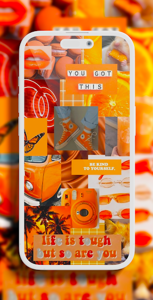 Aesthetic orange wallpaper Screenshot 2