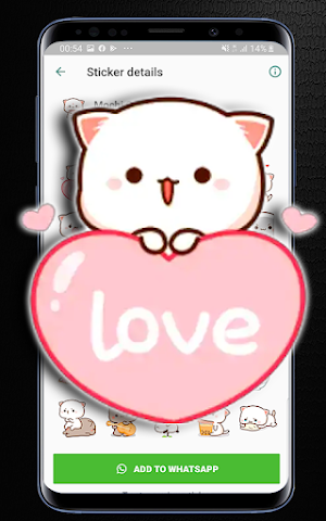 Mochi Peach Cat Stickers whats Screenshot 1