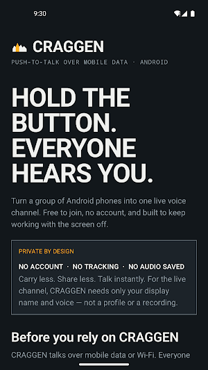 CRAGGEN: Walkie Talkie PTT Screenshot 0