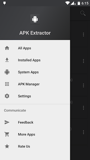 APK Extractor - Dark Theme Screenshot 1