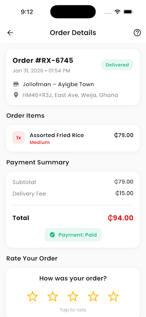 JollofMan - Food Ordering App Screenshot 2