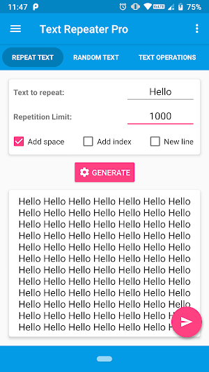Text Repeater PRO Screenshot 1