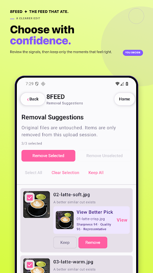 8FEED: AI Photo Curation Screenshot 2