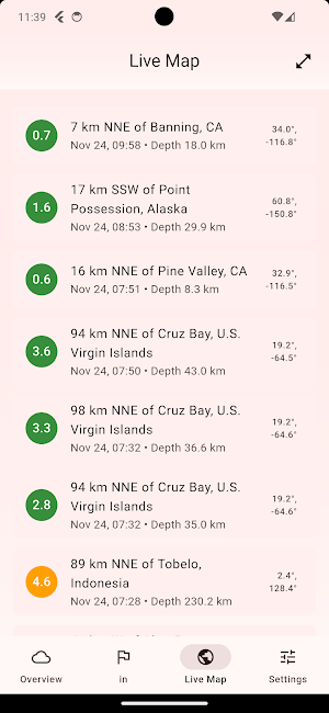 GeoQuake Alerts Screenshot 3