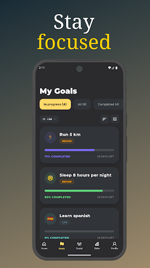 Goalden - Goal & Habit Tracker Screenshot 1