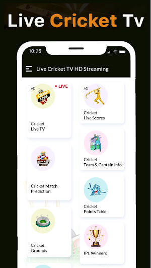 Live Cricket TV HD Streaming Screenshot 0