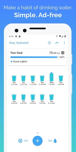 Stay Hydrated: Water Intake Reminder & Tracker Screenshot 0