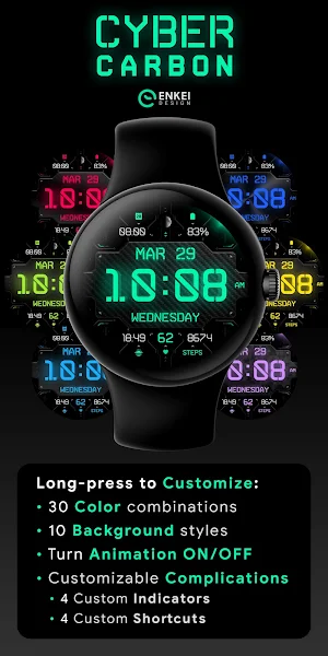 Cyber Carbon - watch face Screenshot 2