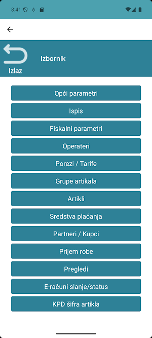 Fiskalna kasa Filip inf. Screenshot 3