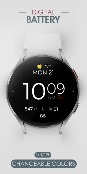 Battery Digital Watch Face Screenshot 1